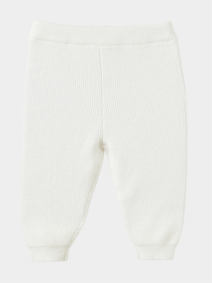 Cotton On Baby White Organic Knit Leggings