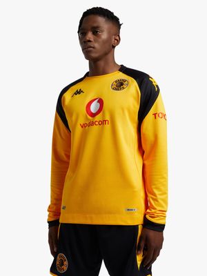 Mens Kappa Kaizer Chiefs Aldren Pro 7 Yellow/Black Crew