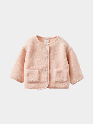 Cotton On Baby Pink Bowie Sherpa Jacket