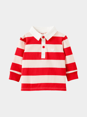 Cotton On Baby Pink Ari Rugby Polo Sweater