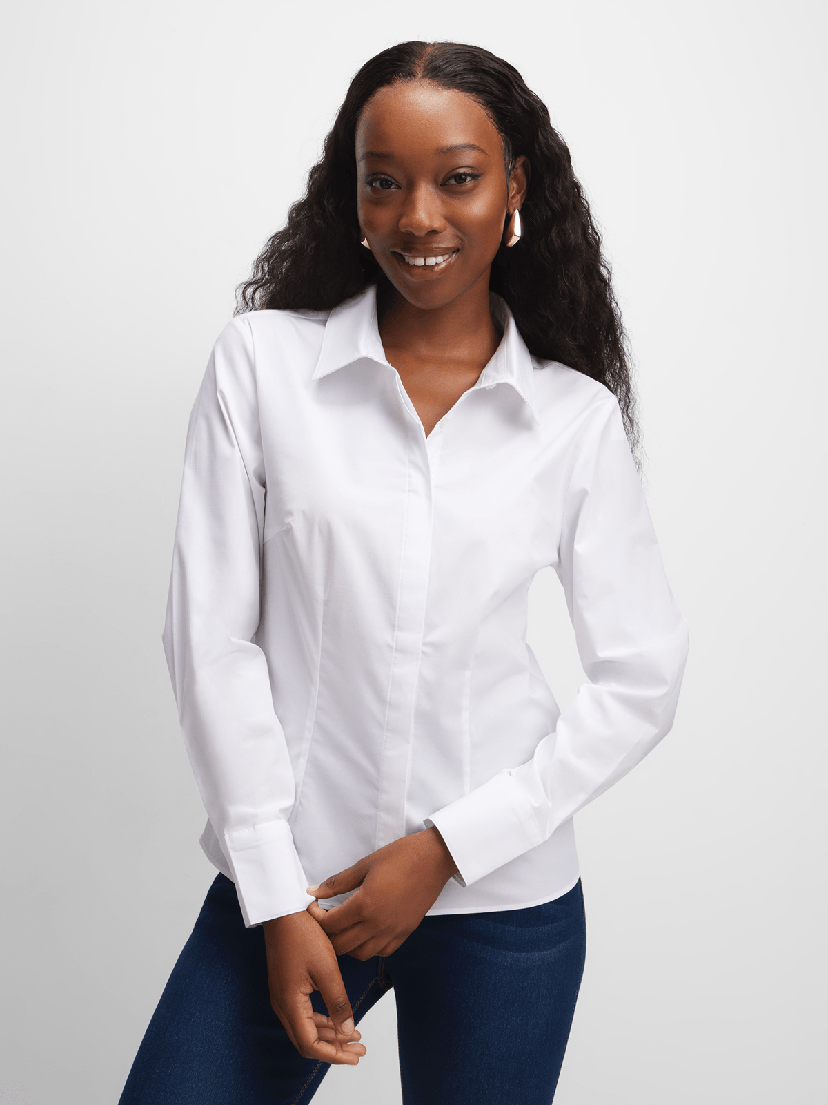 Ladies Formal White Shirt Formal Wear White Formal Shirt Women\u0026#039;s Plain Ladies  Formal, image size:1200x1600