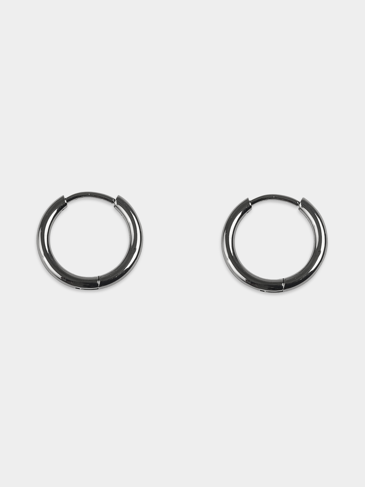 Markham Men's Stainless Steel Grey Hoop Earrings Bash
