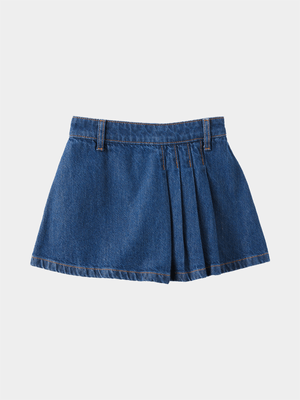 Cotton On Kids Blue Kids Girl Pleat Front Denim Skort