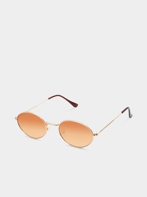 Markham Men's Oval Gold Sunglasses