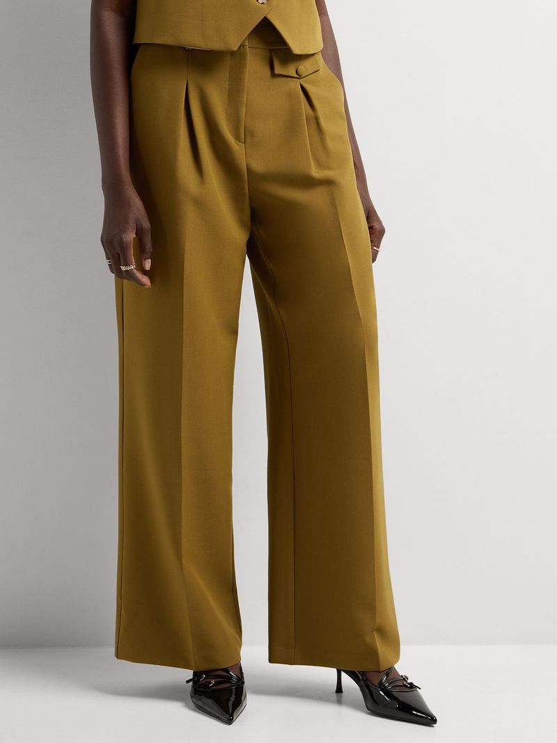 Wide Leg Pleated Mini Pocket Pants | Bash