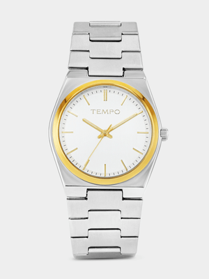 Tempo Gold Plated Silver Tone Dial Bracelet Watch