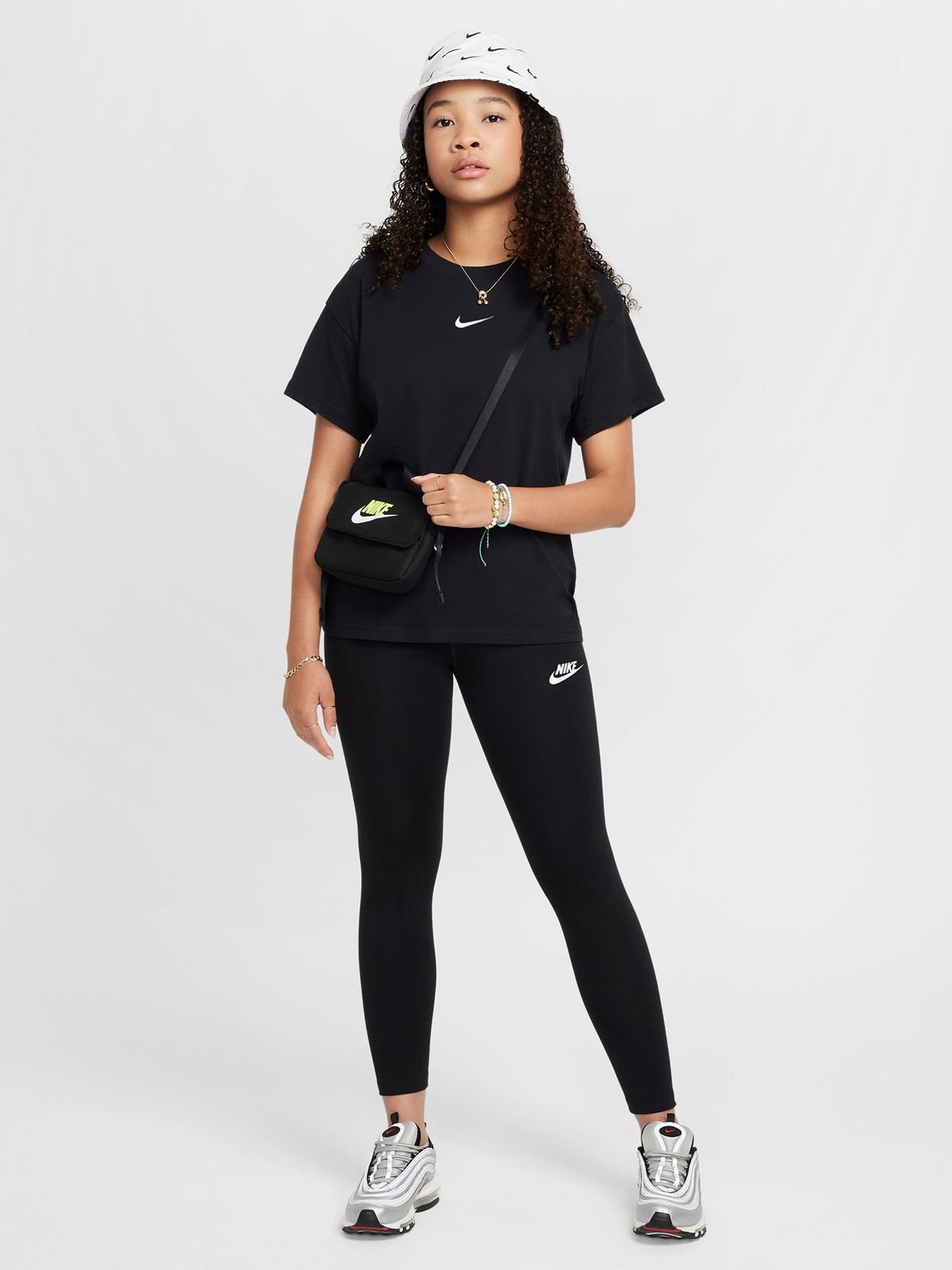 Nike Girls Youth Classic Heritage Black Tights Bash