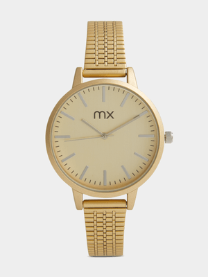 MX Gold Plated Champagne Dial Bracelet Watch