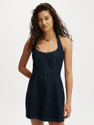 Women's Cotton On Blue Nina Denim Halter Dress