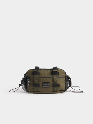 Relay Jeans Men's Canvas Crossbody Green Bag