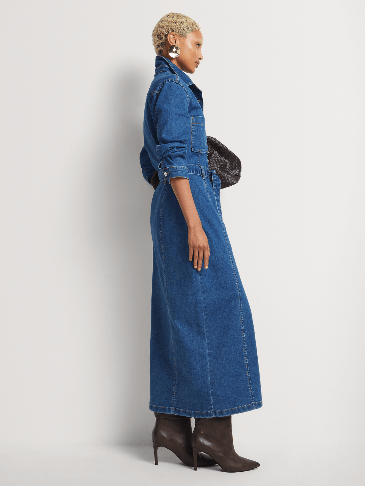 Dress Foschini Jean Jackets FF Denim Waist Tie Button Through