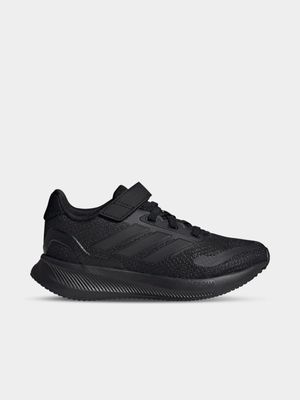 adidas Junior Pre-School Run Falcon 5 Black Running Shoes