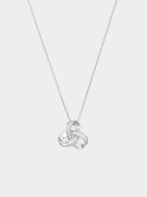 Cheté Sterling Silver Cubic Zirconia Pavé Knot Pendant