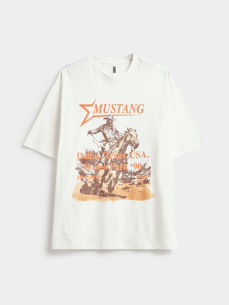 The HIGH-LOWS Tシャツ Do!! The MUSTANG The FIX Men's Natural Mustang Graphic Top | Bash