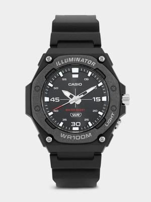 Casio Black Resin Round Analogue Watch