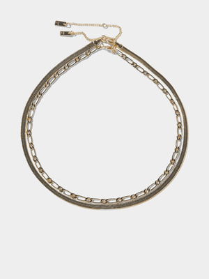 Women's Cotton On Gold 2Pk Fine Chain Necklace