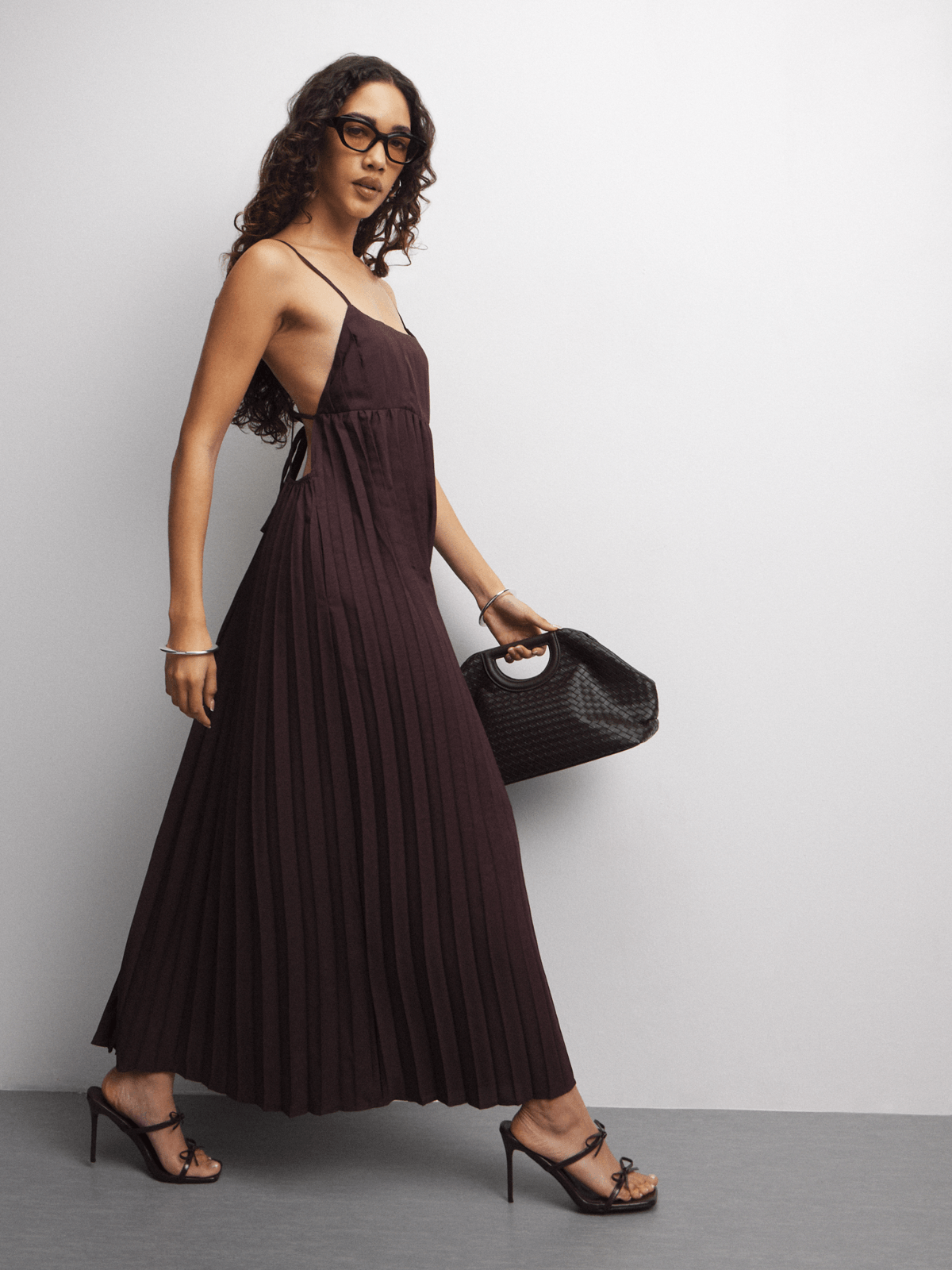 deep v brown dress Gem Deep V Dress