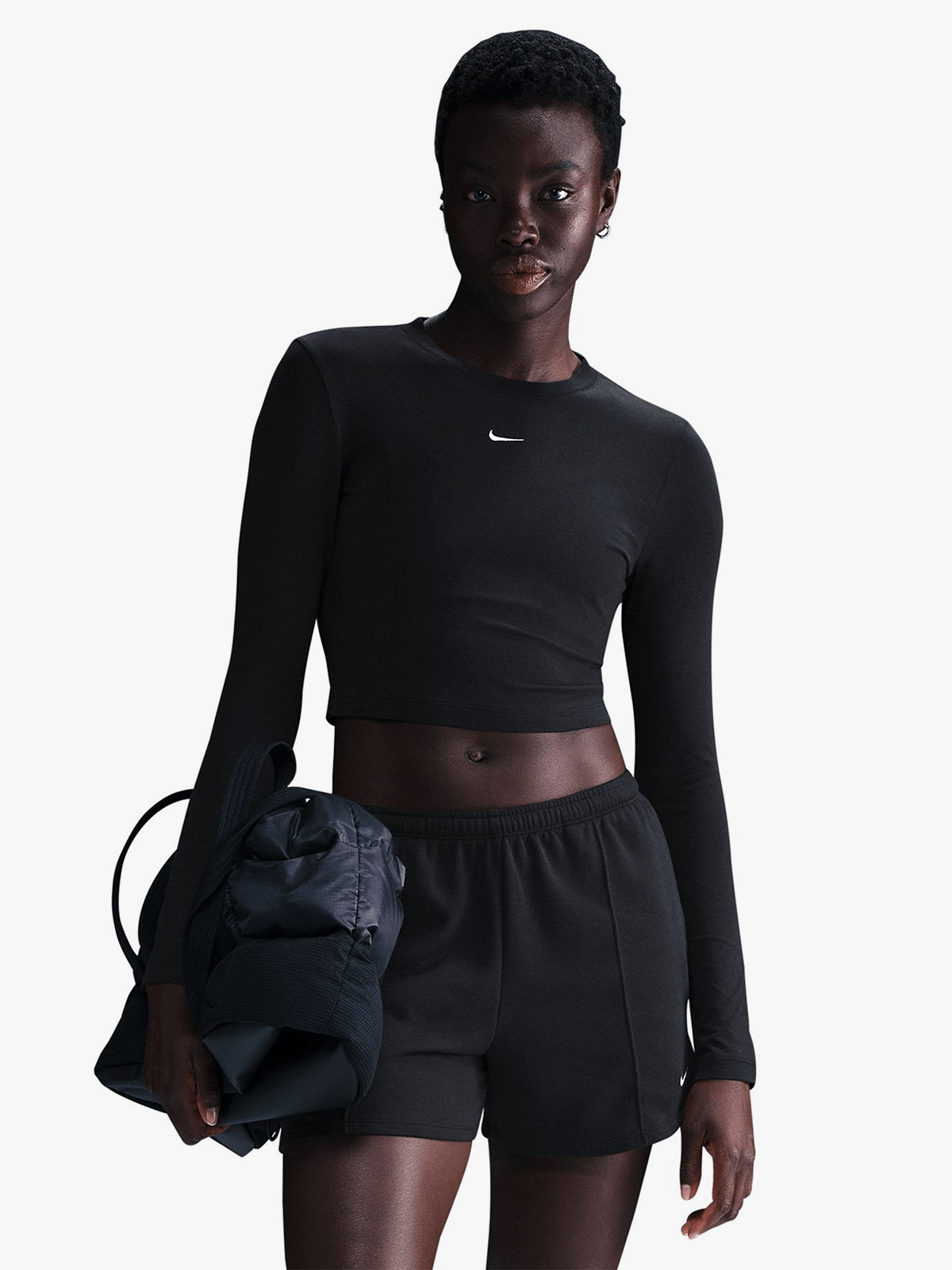 nike ribbed long sleeve crop top