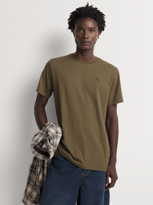 Relay Jeans Men's Regular Fit Crew Neck Chocolate T-Shirt