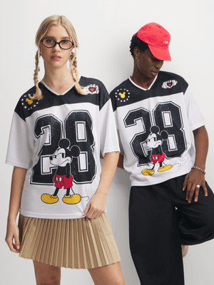 The FIX Unisex White Mickey Mouse Graphic Top