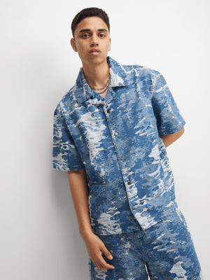 The FIX Men's Medium Wash Denim Co-Ord Shirt