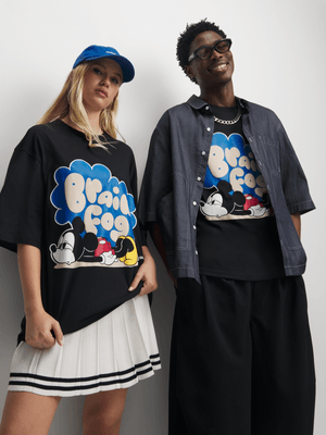 The FIX Unisex Black Mickey Mouse Graphic Top