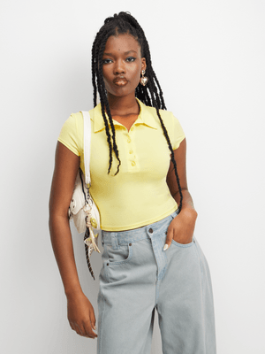 The FIX Women Yellow Johnny Collar Top