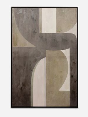 Abstract Greens Framed Printed Canvas Wall Art