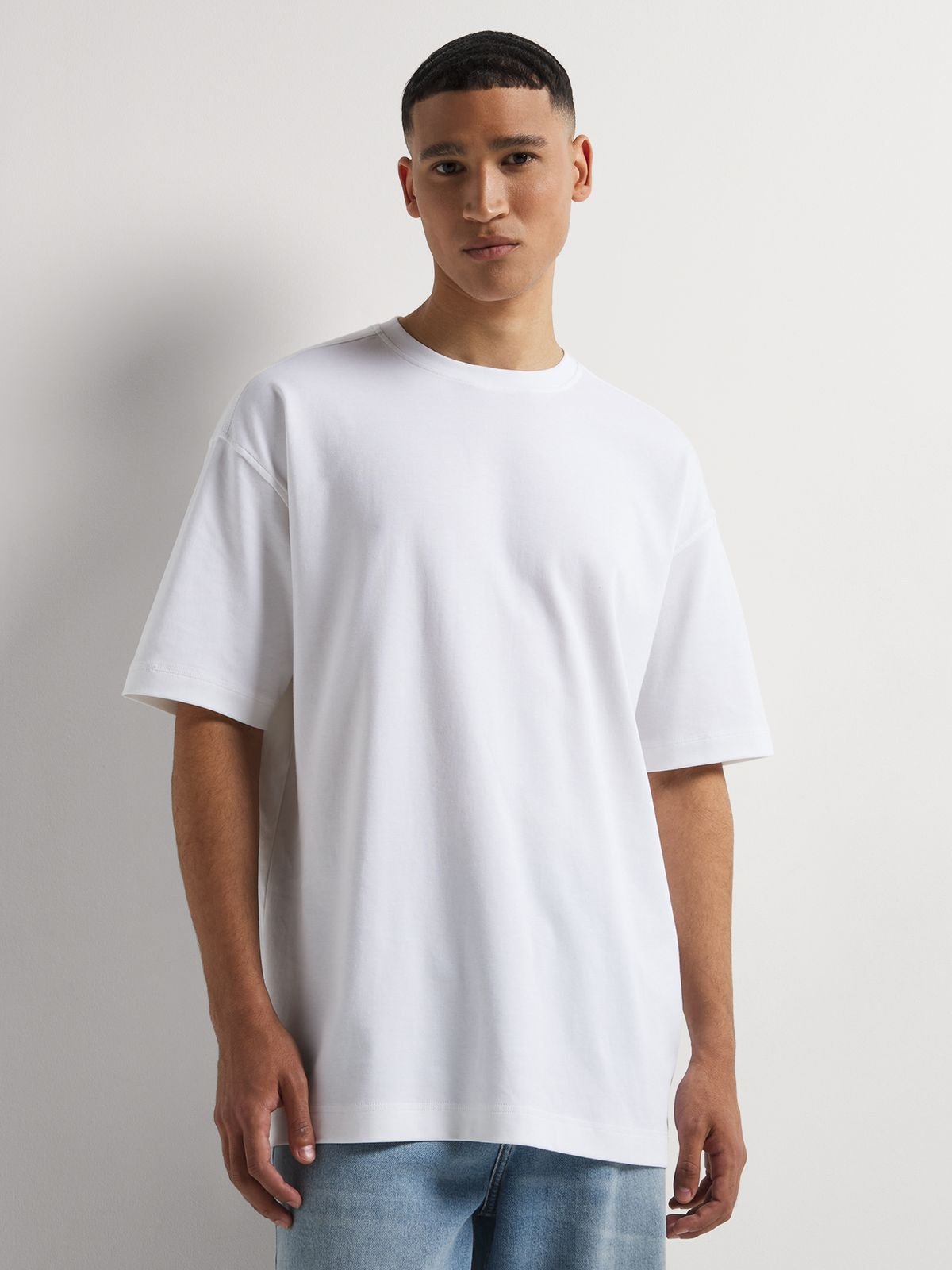 Markham Men's Crewneck Premium Cotton White T-Shirt Bash