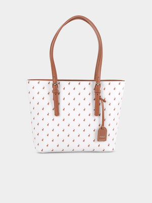 Women's Polo White  Medium Tote Bag