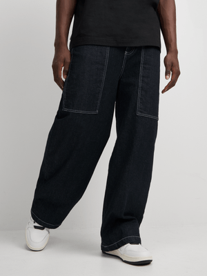 Socioculture Men's Dark Denim Carpenter Jeans