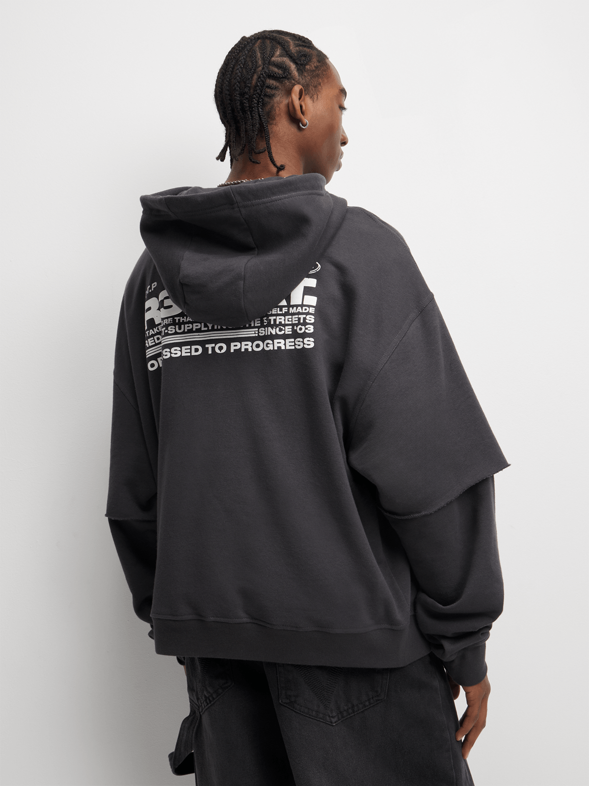 Redbat Men's Charcoal Graphic Hoodie | Bash
