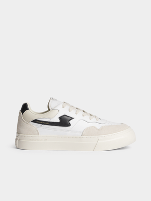 Stepney Workers Club Men's S-Strike Leather White/Black/Pearl Sneaker