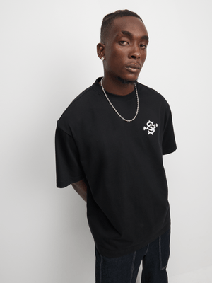 Socioculture Men's Black Oversized Boxy T-Shirt