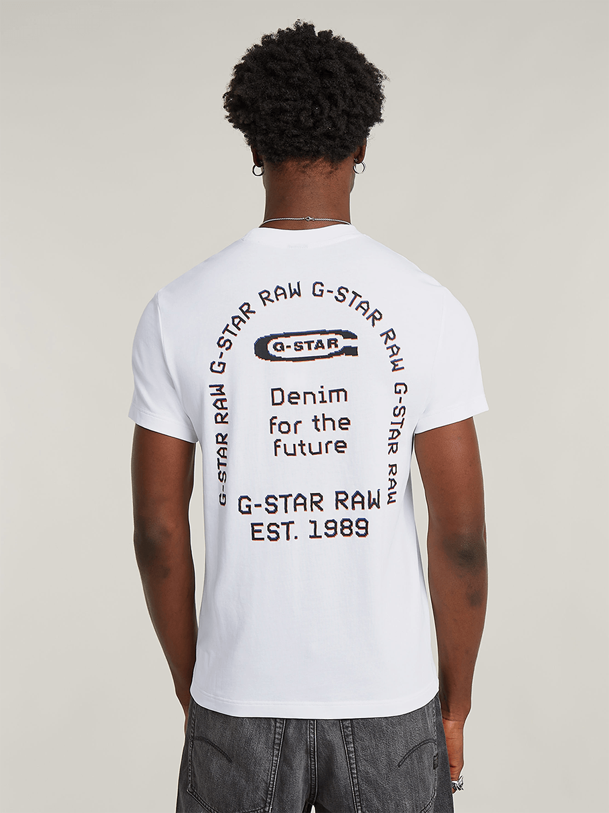 G-Star Mens Arch Graphic White T-Shirt | Bash