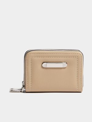 Exact Women's Stone Double Zip Around Mini Purse