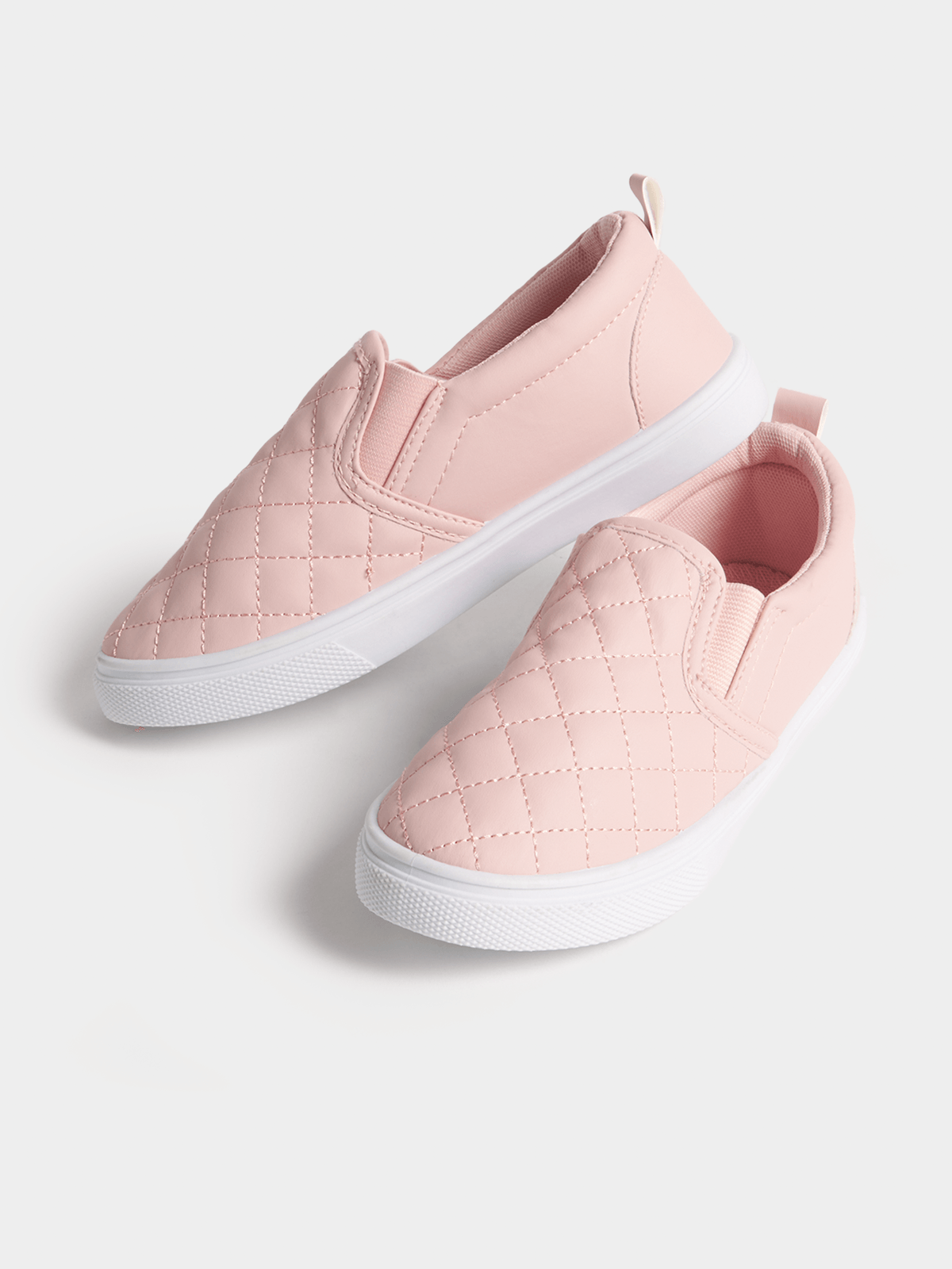 Jet Older Girls Pink Quilted Slip On Sneaker Bash