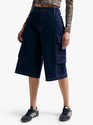 The FIX Women's Raw Wash Denim Utility Shorts