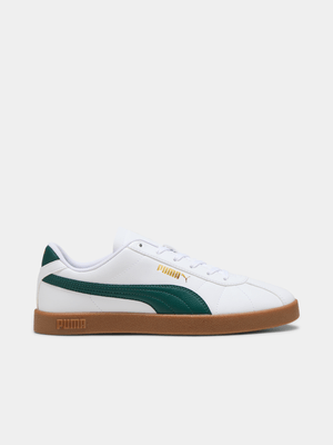 Puma Mens Club II White/Green/Gum Sneakers