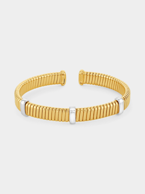Yellow Gold Vermeil Ribbed Cuff