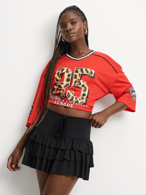 The FIX Women's Black Ruffled Mini Skirt