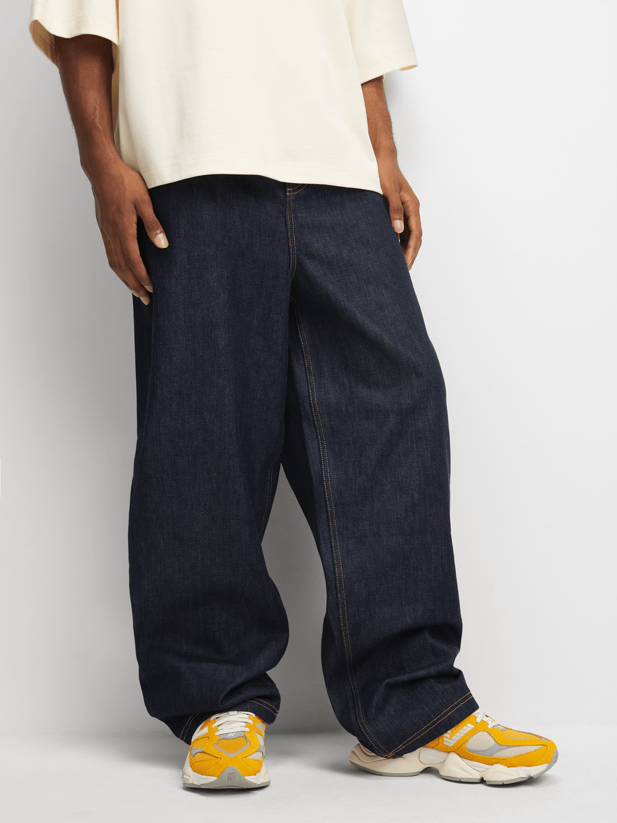 Archive Men's Raw Dark Blue Baggy Denim Jeans | Bash