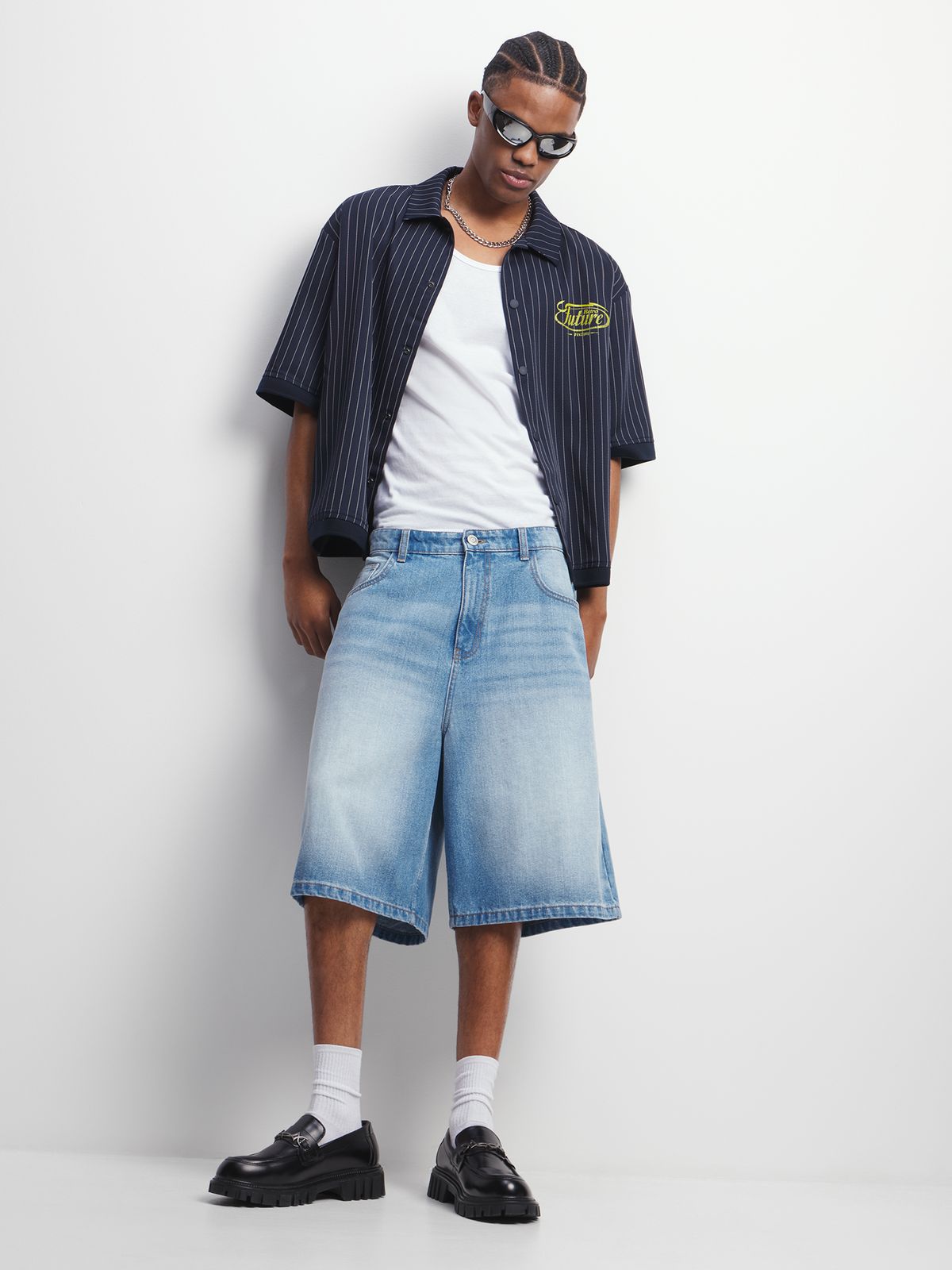 The FIX Men's Light Wash Bermuda Denim Shorts | Bash
