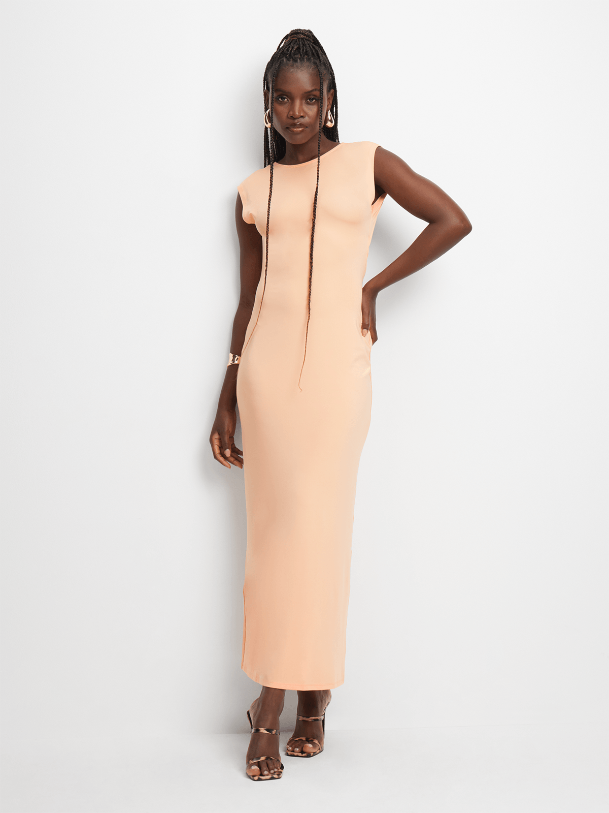 The FIX Women's Rose Orange Open Back Maxi Dress | Bash