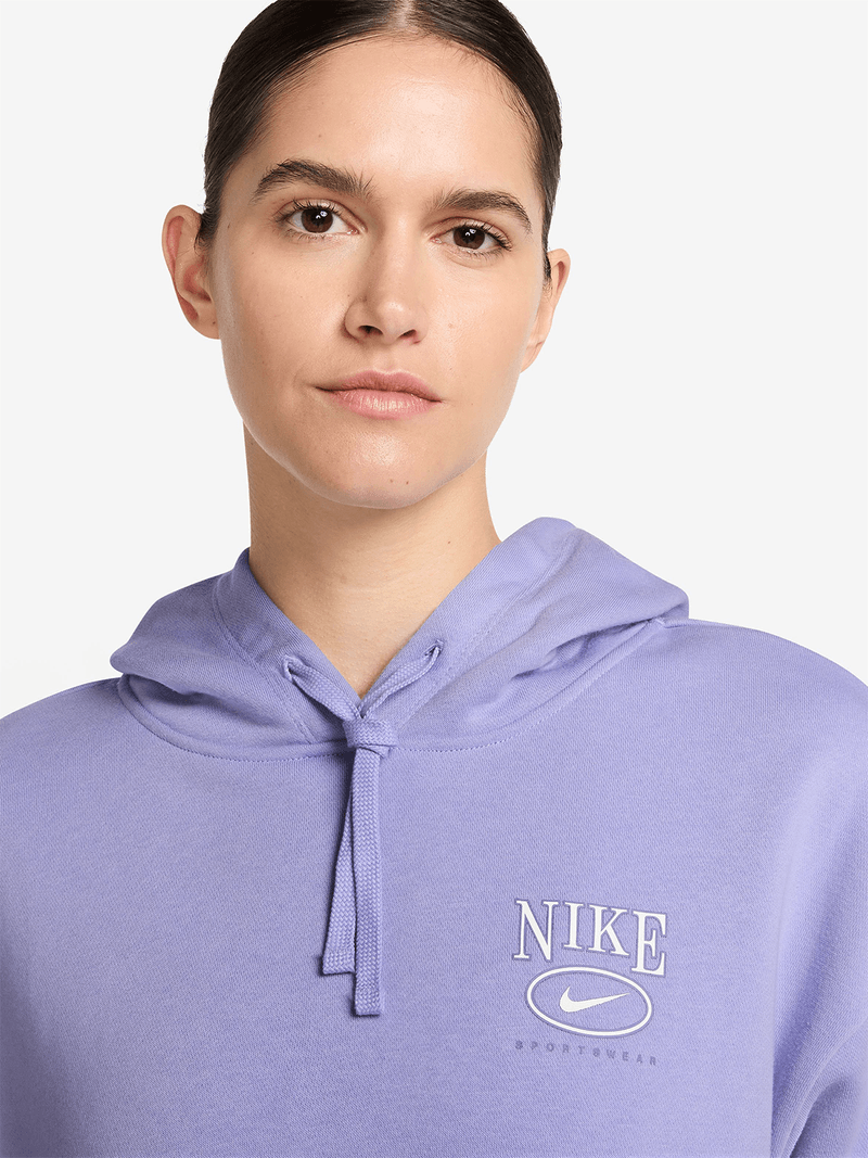 Nike Womens Sportswear Club Fleece Graphic Lilac Hoodie Bash
