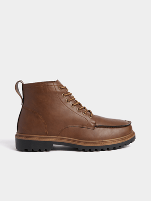Exact Men's Brown Military Boots