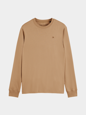 Men's Scotch & Soda Tan Core Viscose Pullover Crewneck Sweater