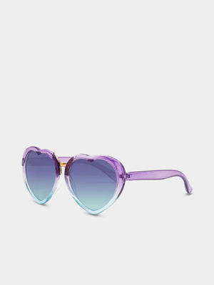 Girl's Purple Heart Sunglasses