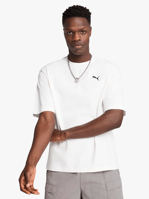 Puma Men's Box Cotton White T-Shirt
