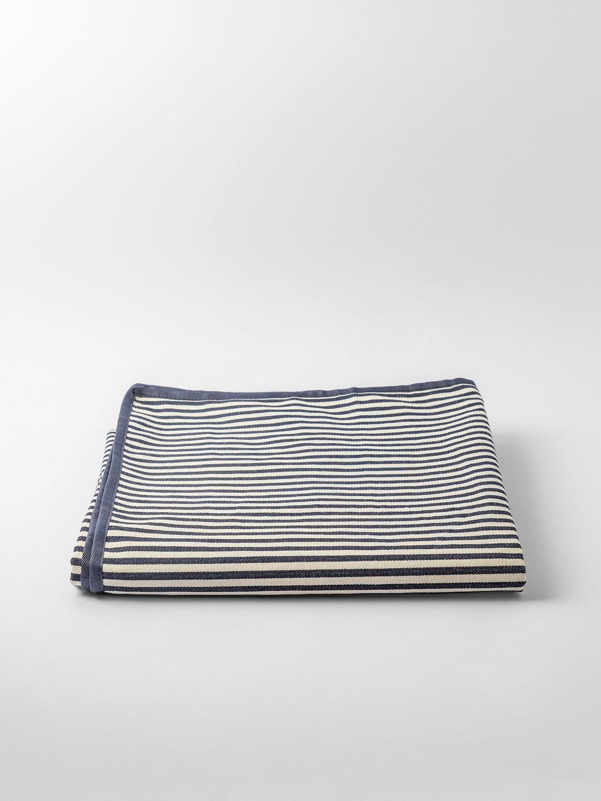 Nautical Stripe Picnic Blanket Navy 140cm